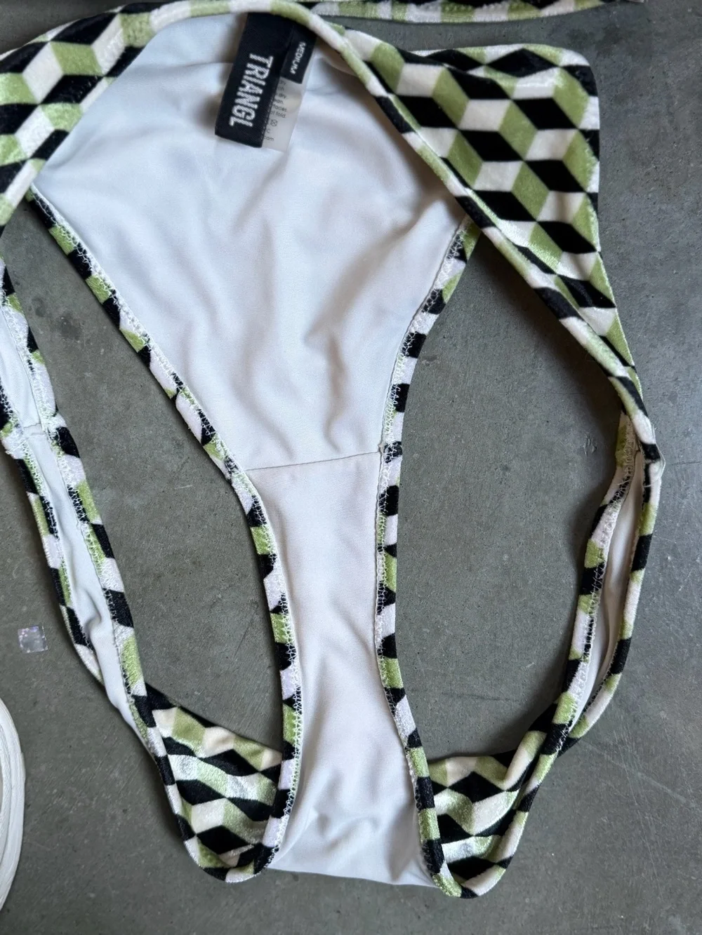 Triangl swimwear Black, White and Lime Geometric Bikini Set!